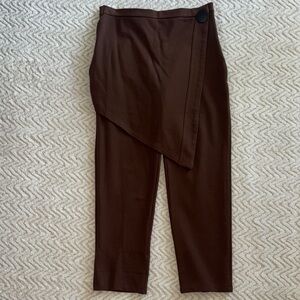 Zara Chocolate Brown Cropped Pants with Overlay